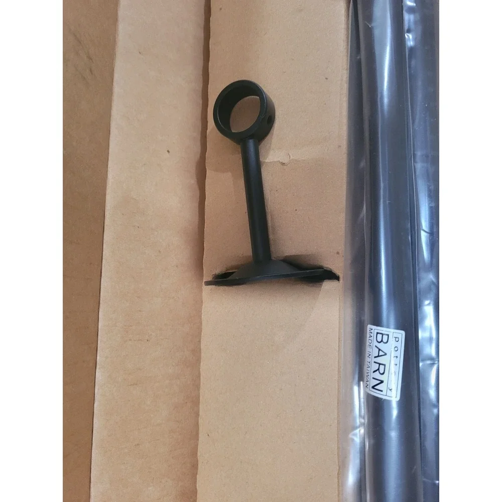 Pottery Barn Teen Basic Triangle Black Telescoping Window Curtain Rod 48-88